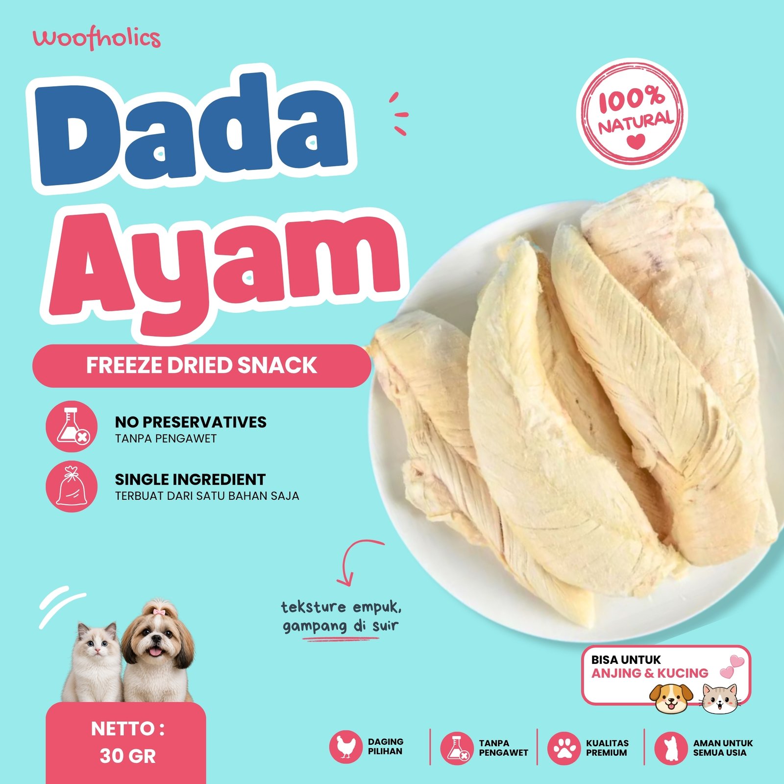 Freeze Dried Chicken Breast | FD Dada Ayam