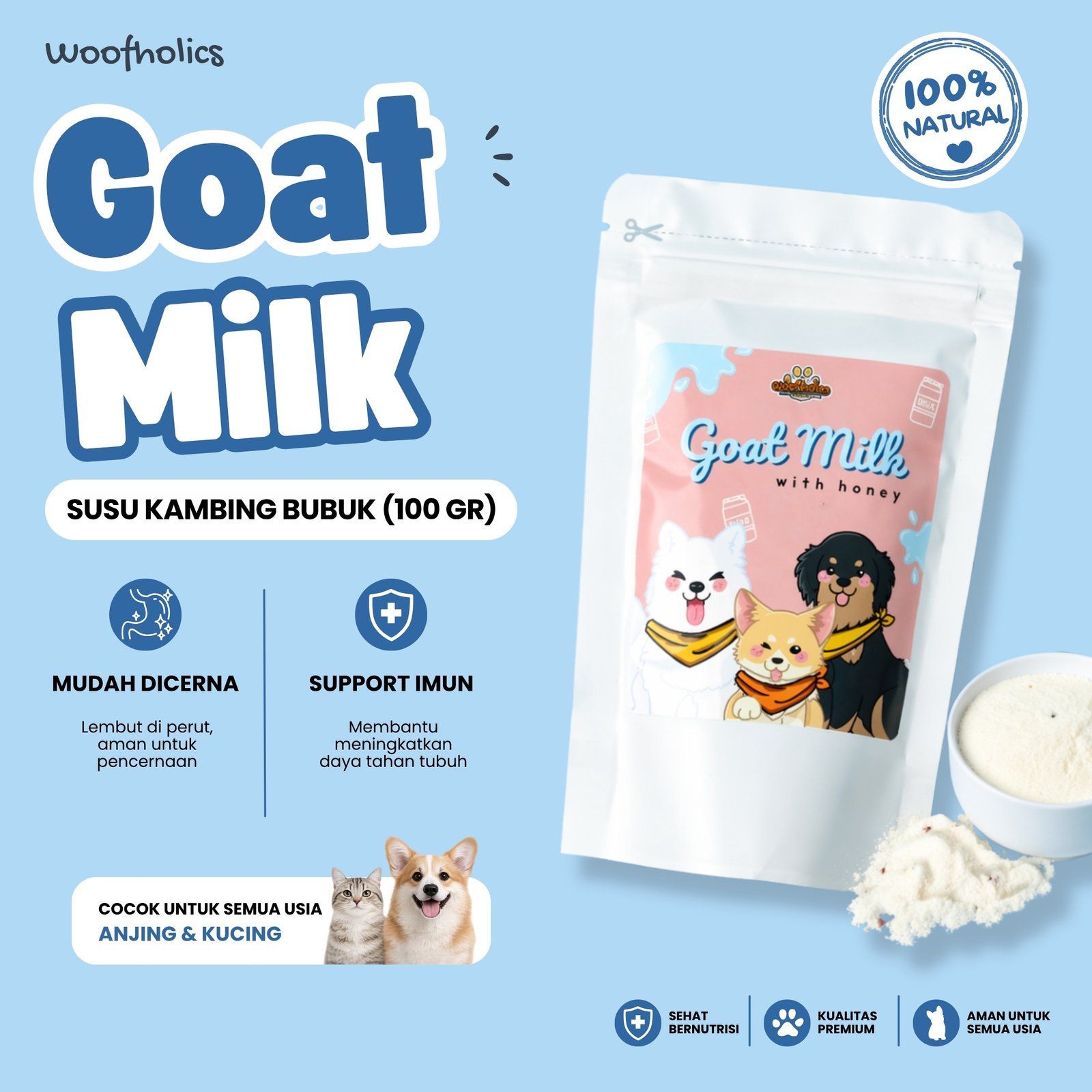 Goat Milk Powder 100gr | Susu Kambing Bubuk